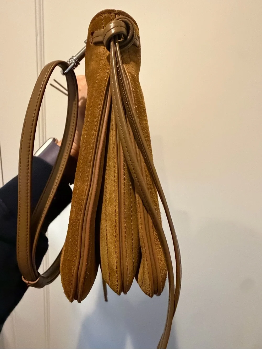 Phoebe Philo small Gig Bag in Toffee Suede